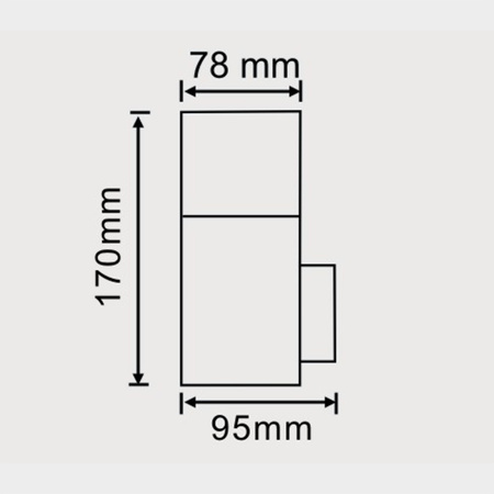 LED fasádní nástěnné svítidlo E27 IP44 17cm grafitové DALLAS GOLDLUX (Polux)