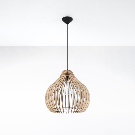 Závěsné stropní svítidlo APRILLA E27 Skandinávský dřevěný převis SOLLUX