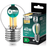 LED žárovka E27 kapka P45 2,2W 470lm = 40W 2700K teplá bílá 360° Filament energetická třída A LUMILED