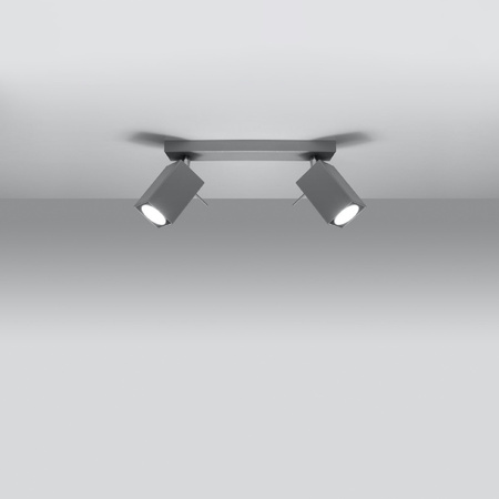 MERIDA stropní svítidlo 2xGU10 Reflektor Halogenové svítidlo Pohyblivé 30cm Šedá SOLLUX