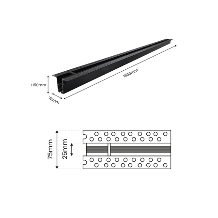 Magnetická lišta pod omítku 150 cm pro LED svítidla MAGNETIC TRACK 48V Milagro