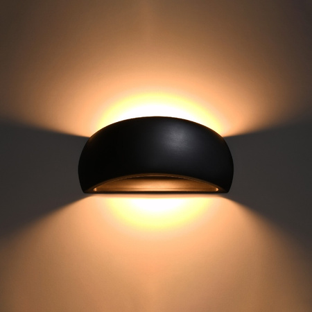 LED nástěnné svítidlo PONTIUS G9 Nástěnné svítidlo Semi-circular Ceramic Black SOLLUX