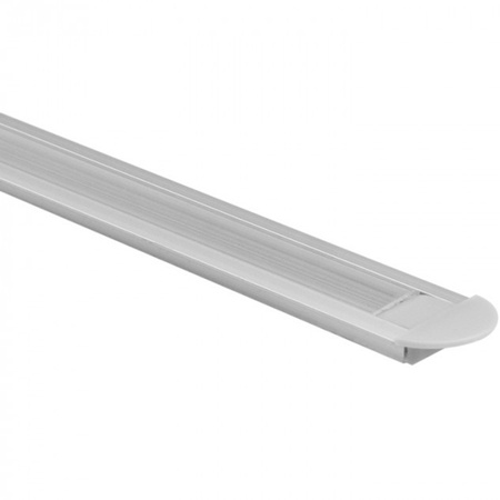 Zapuštěný eloxovaný hliníkový LED profil 2 m s průhledným difuzorem pro LED pásky + koncové krytky P Ecolight series