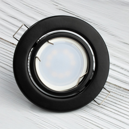 Halogenová Podhledové svítidlo GU10, MR16 Nastavitelná Kulatá Černá Plech LUMILED