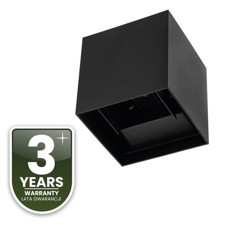 Zahradní nástěnná lampa 2x 3W, nastavitelné nahoru a dolů 4000K Černá PICEA LUMILED