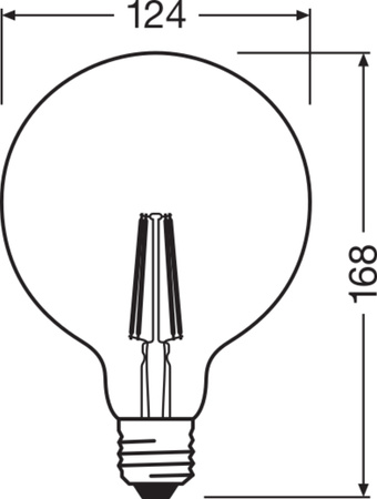 LED žárovka G124 Sphere E27 11W = 100W 1521lm 4000K Neutrální CRI90 300° Stmívatelné vlákno SUPERSTAR PLUS CLASSIC Osram