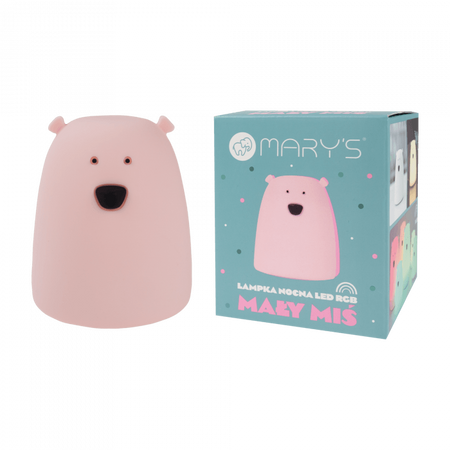 Dětské noční světlo LED 3000K Warm + Multicolour RGB na baterie Pink MARY'S SMALL TEDdy Bear