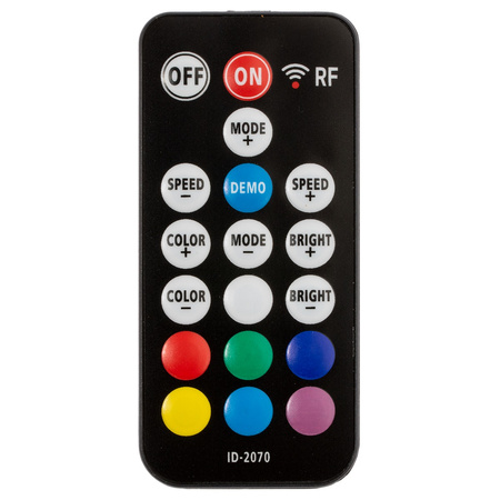Rádiový ovladač pro RGB LED pásky 72W 6A 18 tlačítek + RF DÁLKOVÉ OVLÁDÁNÍ 5V~24V DC ID-2070 černý