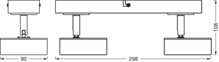 LED stropní nástěnné svítidlo Nástěnné povrchové svítidlo 9,6W 615lm CCT Dekorativní černý bod Pluto Ledvance