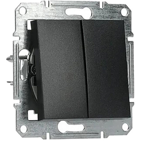 Dvoupólový spínač svíčkového světla bez rámu. zapuštěný Asfora IP20 antracit