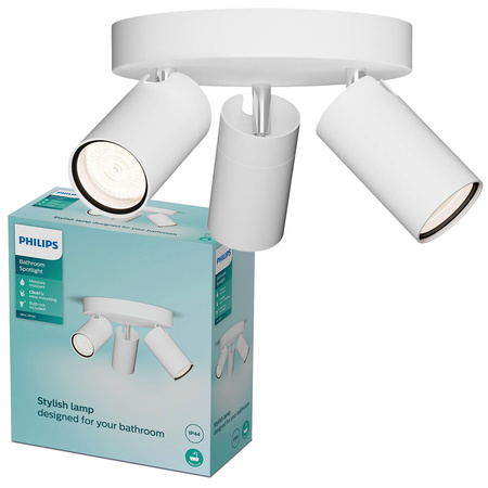 Reflektorové stropní svítidlo 3x GU10 IP44 bílé Kosipo Philips