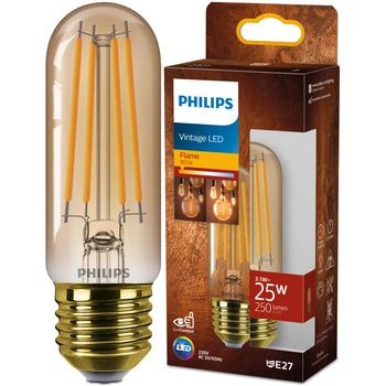 E27 T32 LED žárovka 3.1W = 25W 250lm 1800K Teplá bílá vlákno jantarové PHILIPS