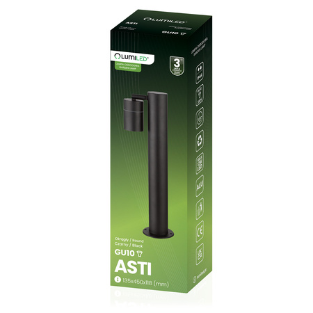 Venkovní zahradní lampa GU10, sloupek stojací reflektor 45cm LUMILED