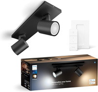 Stropní světlo LED Spot Runner černé 2x4,2W CCT PHILIPS HUE Bluetooth Zigbee + stmívač