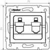 Adaptér internetové zásuvky RJ45 Square Graphite LOGI Kanlux