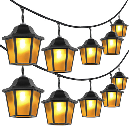 LED Solární řetěz, 10x LED Lucerny 3.8m 3000K Teplá bílá ARIA LUMILED