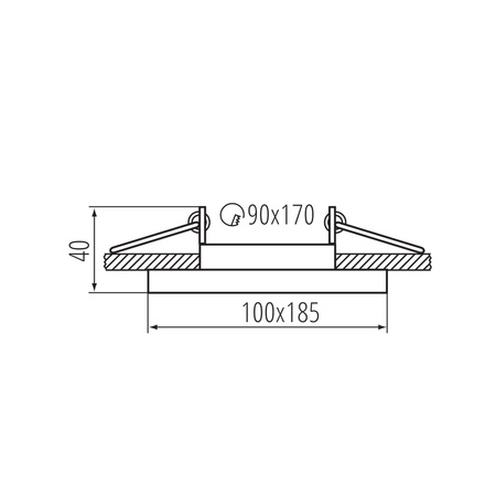 LED GU5.3 GU10 Obdélníkové zapuštěné stropní svítidlo s nastavitelným halogenovým bodovým osvětlením černé Aret Kanlux