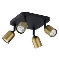 TOP BLACK/GOLD Bodový reflektor černý/zlatý Moderní stropní svítidlo 4xGU10 3307 TK Lighting