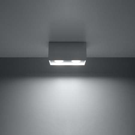 Svítidlo pro povrchovou montáž QUAD MAXI 2xGU10 Obdélníkové minimalistické šedé SOLLUX