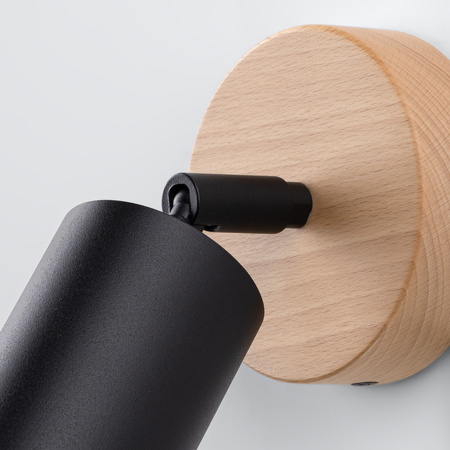 Nástěnné svítidlo VERDO GU10 černé dřevěné moderní SOLLUX