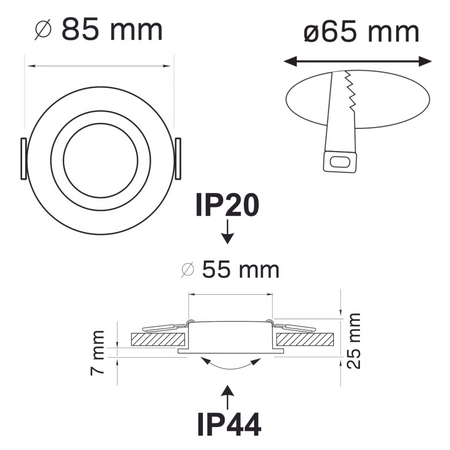 Sanico Goldlux MR16 Black IP44 12V NEPTUN Spot Flush Mount