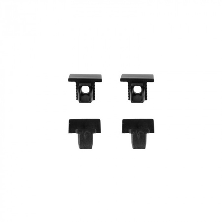 Hliníkový LED profil pod omítku černý 2m s matným difuzorem pro LED pásky + krytky Ecolight PW series