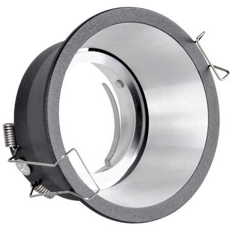 KOLDING Kulaté pohyblivé zapuštěné svítidlo černo-stříbrné MR16 GOLDLUX (Polux)