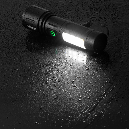 Dobíjecí LED taktická svítilna 5W 260lm Ruční napájení + SMD VA0184 VAYOX