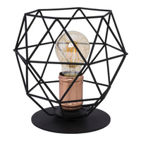 GALAXY Black-Copper Industrial E27 3061 TK Lighting Stolní lampa na noční stolek