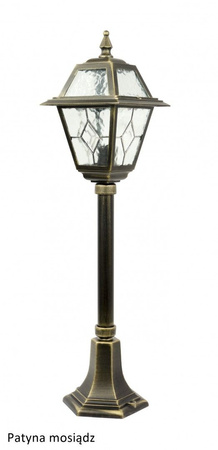 Stožár venkovní zahradní lampy LANTERN E27 Vitráž K 5002/3 N 80cm černá Su-Ma