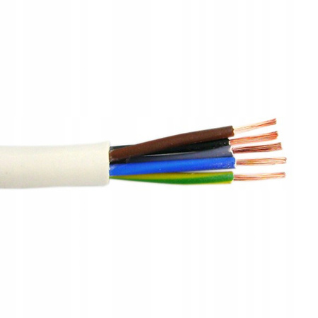 Drátový kabel OWY H05VV-F 300/500V 5x4mm Bílý 1m EL.KABEL