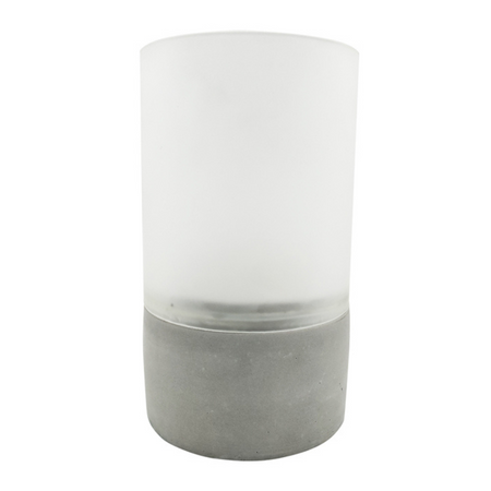 Akumulátorová zahradní lampa lucerna dekorativní SVÍČKA LUKY sklo/beton GOLDLUX (Polux)