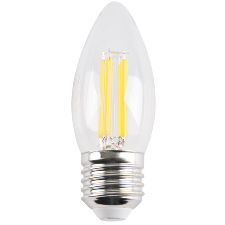 LED žárovka C37 E27 4,5W 550lm 4000lm neutrální 280° vlákno Sanico Goldlux