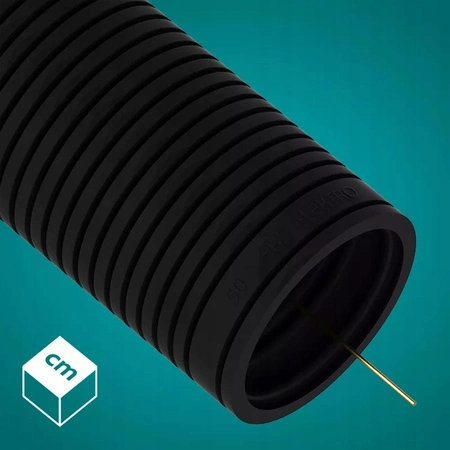 Vlnitá trubka RKGS 50mm 750N Trubka s dálkovým ovládáním pro ochranu kabelu 25m Černá AKS ZIELONKA