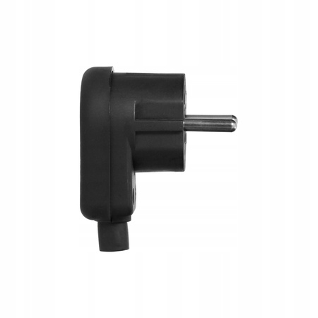 Úhlová elektrická zástrčka UNI-SCHUKO Zástrčka s odnímatelným uzemněním Černá ORNO