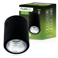 Povrchové svítidlo E27, TUBA SPOT Stálá Kulatá Černá APUS 10 LUMILED