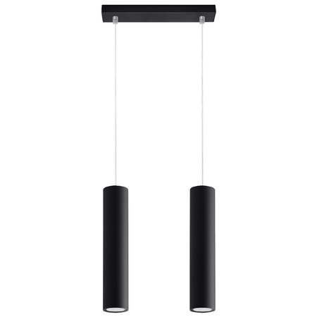 LAGOS 2 2xGU10 Minimalistické černé závěsné stropní svítidlo SOLLUX