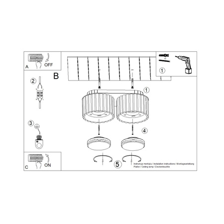 Svítidlo pro povrchovou montáž 2x GX53 Aluminium Taupe Aura Deep Space SL.1818 Sollux