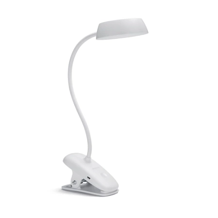 DONUTCLIP LED stolní lampa 3W 4000K stmívatelná USB bílá se svorkou PHILIPS