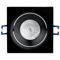 Halogenové zapuštěné stropní čtvercové pohyblivé svítidlo černé GU10