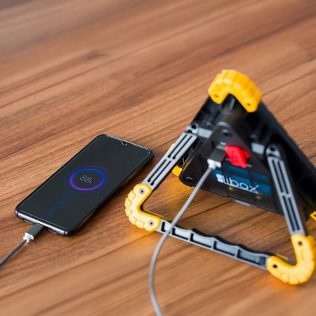 Dobíjecí výstražná svítilna 10W 1600lm COB LED Rukojeť 180° a USB