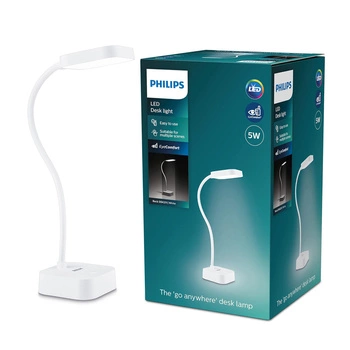 Stolní stolní lampa LED ROCK 5W 5000K stmívatelná USB bílá PHILIPS