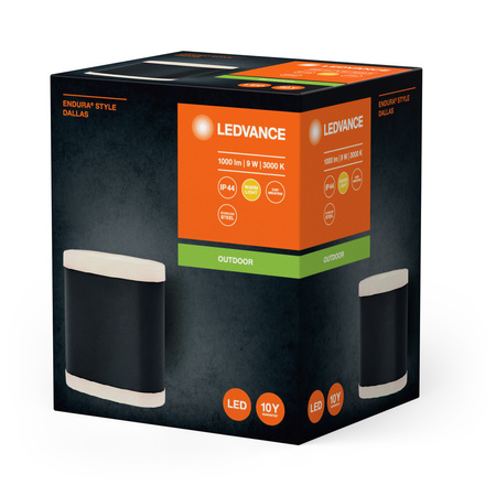 Venkovní zahradní lampa Venkovní nástěnná lampa LED 9W 700lm 3000K IP44 Endura Ledvance šedá