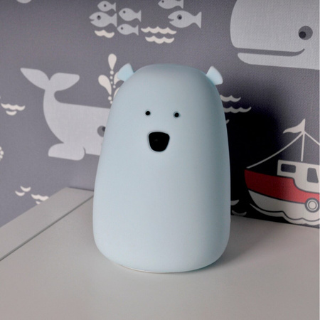 LED RGB dekorativní noční světlo s dobíjecí baterií medvěd modrý GOLDLUX (Polux)