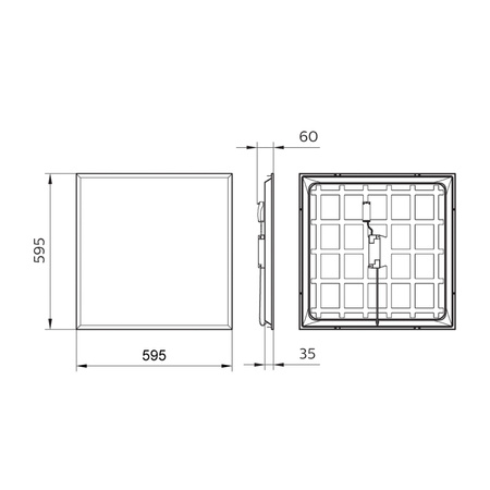 LED panel pod omítku 36W 4000k 3200lm 60x60 cm UGR19 White CASETON Projectline OC PHILIPS