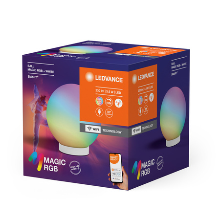 Inteligentní vnitřní světelná koule 3,5 W 200 lm RGB CCT USB stmívatelná bílá SMART+ WiFi Magic Ledvance