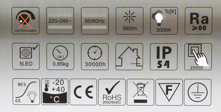 LED zahradní lampa Osvětlené domovní číslo DVEŘE Nástěnné svítidlo 6W IP54 Silver Volteno