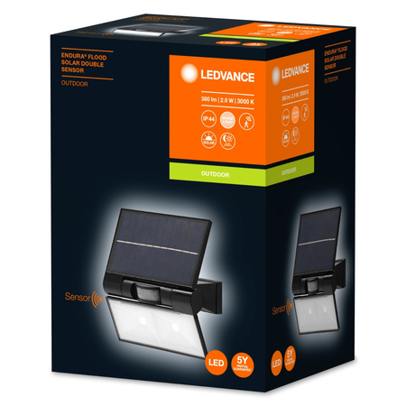 Solární Reflektor LED 2.9W 380lm 3000K se senzorem pohybu a soumraku Endura FLOOD SOLAR LEDVANCE