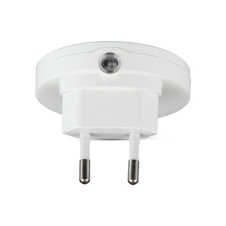 Orientační lampa LED noční lampa 0.45W 4000K Se senzorem soumraku Kulaté Bílé Samsung Chip VT-83 V-TAC