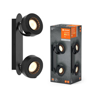 Stropní nástěnné svítidlo LED pro povrchovou montáž 10,5 W 450 lm CCT Dekorativní černá bodová lampa Venus Ledvance